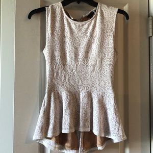BcbgMaxazria Lace Peplum top Xxs